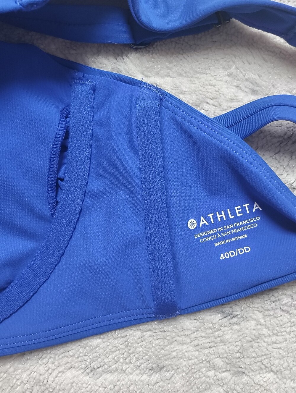 Athleta Square Neck Bra Cup Bikini Top Cerulean Blue Women's 40D/DD Coastal Swim - Picture 12 of 12